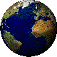 Die Erde als sich drehender Globus