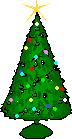 Weihnachtsbaum mit bunt blinkenden Kugeln